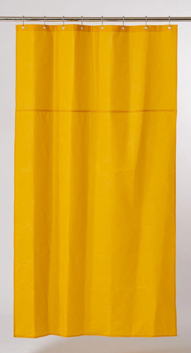 duwax-waxed cotton shower curtain yellow environmentally friendly-plastic free-zero-waste